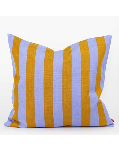 A WORLD OF CRAFT - Kussen EMANUELA inclusief vulling 50x50 cm - Mustard/light lilac
