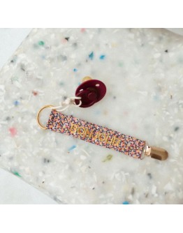 ATELIER POMME - Speenkoord - NO RAIN, NO FLOWERS PINK