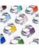 ALEXASCHA - Ring with glass stone - Sand Pink