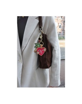 ALL THE LUCK IN THE WORLD - Sleutelhanger met Kraaltjes - Hart