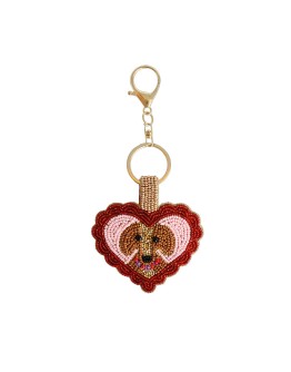 ALL THE LUCK IN THE WORLD - Sleutelhanger met Kraaltjes - Hart met Hond