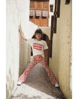 AMMEHOELA - Flared broek Liv.33 - Aztec Cherry Artic