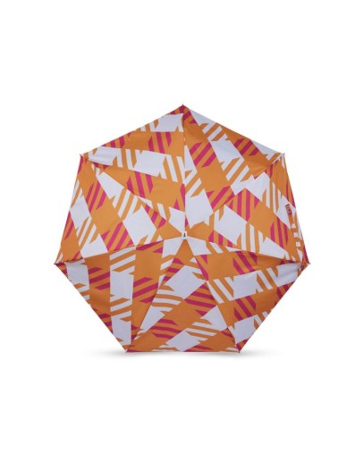 ANATOLE - Oversize Gingham Folding compact umbrella - SLOANE – Orange/pink