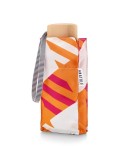 ANATOLE - Oversize Gingham Folding compact umbrella - SLOANE – Orange/pink