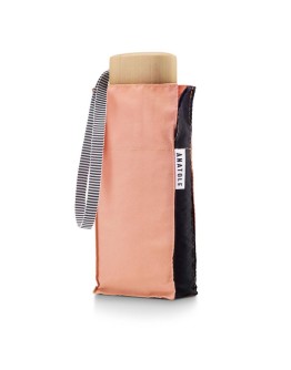 ANATOLE - Two tone Folding compact umbrella - EDITH – Coral pink & black