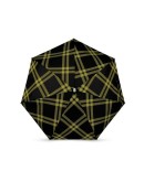 ANATOLE - Tweed Folding compact umbrella - ALWYNE – black/chartreuse plaid