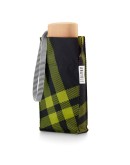 ANATOLE - Tweed Folding compact umbrella - ALWYNE – black/chartreuse plaid