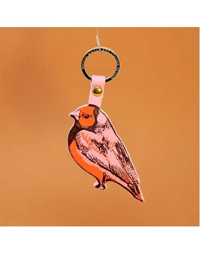 ARK COLOUR DESIGN - Sleutelhanger Finch bird - Lichtroze