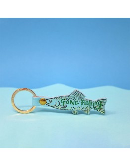 ARK COLOUR DESIGN - Sleutelhanger Gone fishing - Lichtblauw