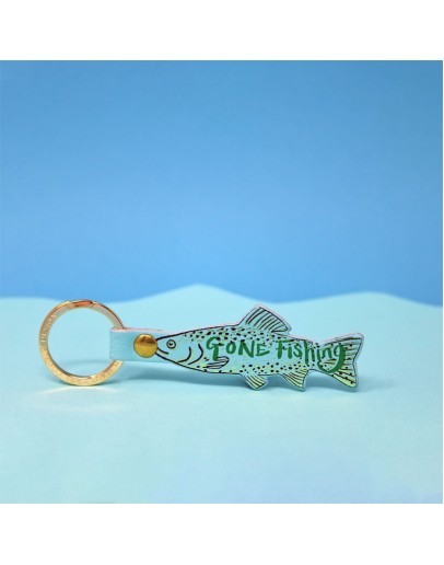 ARK COLOUR DESIGN - Sleutelhanger Gone fishing - Lichtblauw