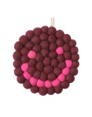 AVEVA DESIGN - Trivet Round SMILEY - Burgundy