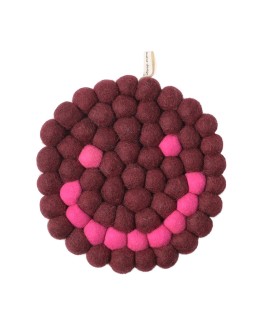 AVEVA DESIGN - Trivet Round SMILEY - Burgundy