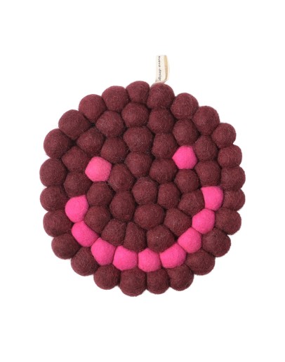 AVEVA DESIGN - Trivet Round SMILEY - Burgundy