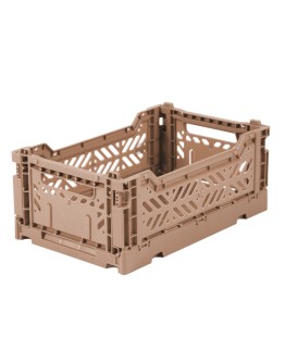 AYKASA - Folding crate Small - Warm taupe