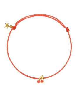 BETTY BOGAERS - Cherry Pink Rope Bracelet Neon Pink Enamel