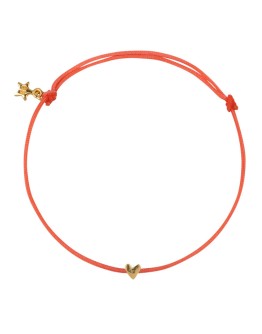 BETTY BOGAERS - Mini Heart Rope Bracelet Plain Pink Rope