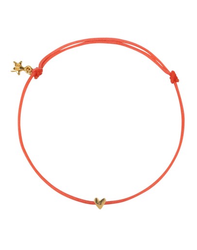 BETTY BOGAERS - Mini Heart Rope Bracelet Plain Pink Rope