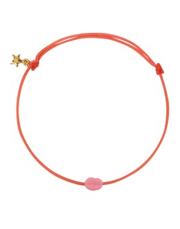 BETTY BOGAERS - Lips Rope Bracelet Light Pink Enamel Pink Rope