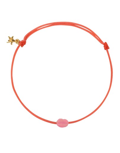 BETTY BOGAERS - Lips Rope Bracelet Light Pink Enamel Pink Rope