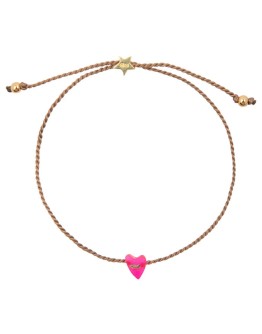 BETTY BOGAERS - Resin Heart Bracelet Neon Pink