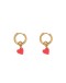 BETTY BOGAERS - Small Neon Pink Heart Hoop Earring