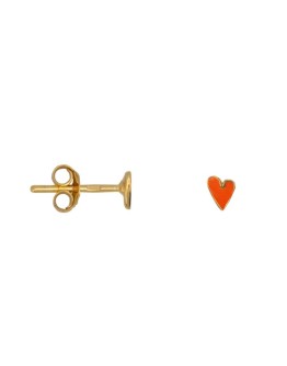 BETTY BOGAERS - Mini Heart Stud Earring Coral