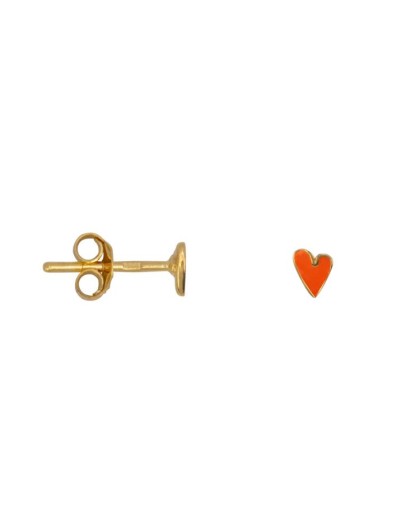 BETTY BOGAERS - Mini Heart Stud Earring Coral