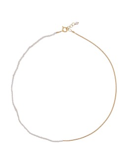 BETTY BOGAERS - Half Pearl Half Chain Necklace