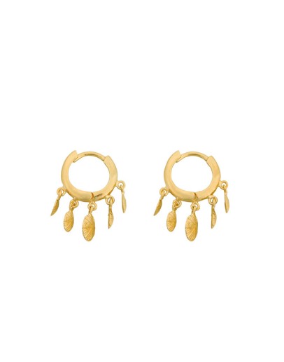 BETTY BOGAERS - Small Ribbed 5 Coins Hoop Earring