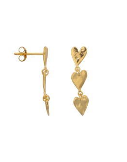 BETTY BOGAERS - Medium Three Hearts Stud Earring