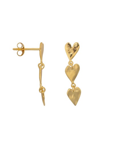 BETTY BOGAERS - Medium Three Hearts Stud Earring