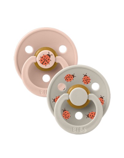 BIBS - Studio Colour 2 pack Ladybug - Blush Mix - maat 1 (0-6 mnd)