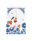 BLOSSOMBS - Gelukspoppetje met 2 bloembommetjes - Delft Blue Kisses