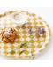 BLU KAT - Dienblad rond Checker mosterd - 38 cm