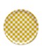 BLU KAT - Dienblad rond Checker mosterd - 38 cm