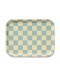BLU KAT - Dienblad rechthoekig Checker Citroengeel/Sea foam