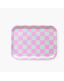 BLU KAT - Dienblad rechthoekig Checker Mint/Peony