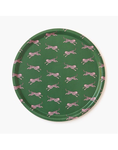 BLU KAT - Dienblad rond Luipaard groen - 38 cm