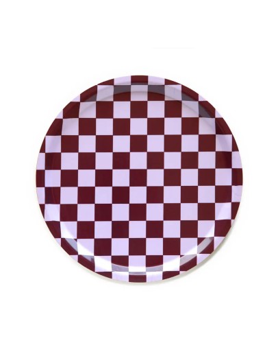 BLU KAT - Dienblad rond Checker Grape - 31 cm