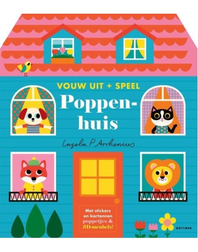 Kartonboek - Poppenhuis - vouw uit + speel Kartonboek - Poppenhuis - vouw uit + speel