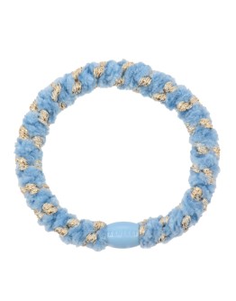 BonDep - Knekki haarelastiek Velvet Stripe Light Blue