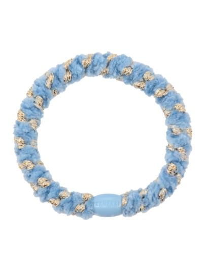 BonDep - Knekki haarelastiek Velvet Stripe Light Blue
