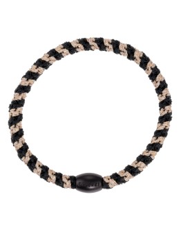 BonDep - Knekki haarelastiek Slim Black-beige Glitter