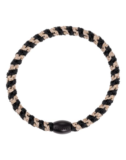 BonDep - Knekki haarelastiek Slim Black-beige Glitter