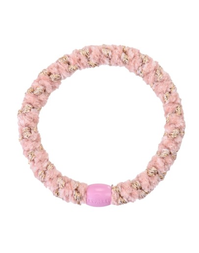BonDep - Knekki haarelastiek Velvet Stripe Dusty Light Pink