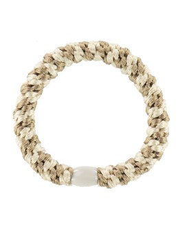 BonDep - Knekki haarelastiek Beige-Ivory stripe