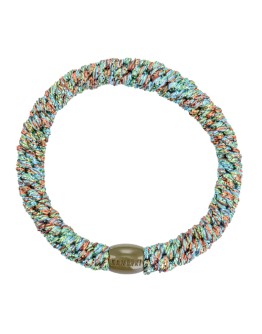 BonDep - Knekki haarelastiek Coral green glitter