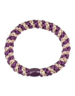 BonDep - Knekki haarelastiek Grape-Beige glitter stripe