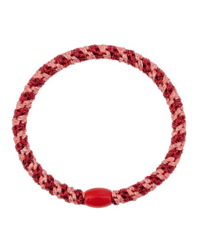 BonDep - Knekki haarelastiek Slim Coral Bordeaux Glitter Stripe BonDep - Knekki haarelastiek Slim Coral Bordeaux Glitter Stripe