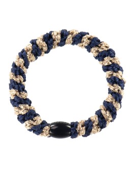 BonDep - Knekki haarelastiek Navy-Beige Glitter